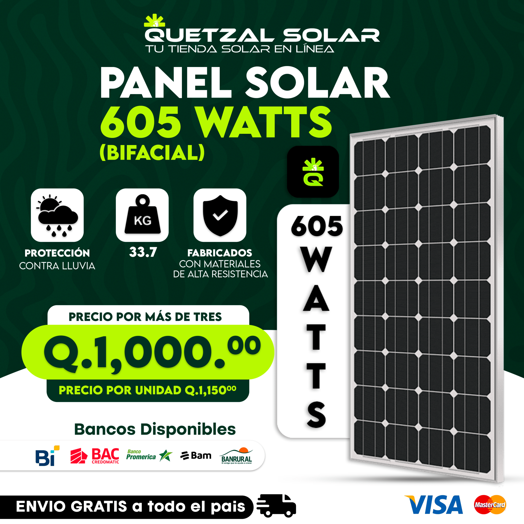 TrinaSolar de 605W Bifacial